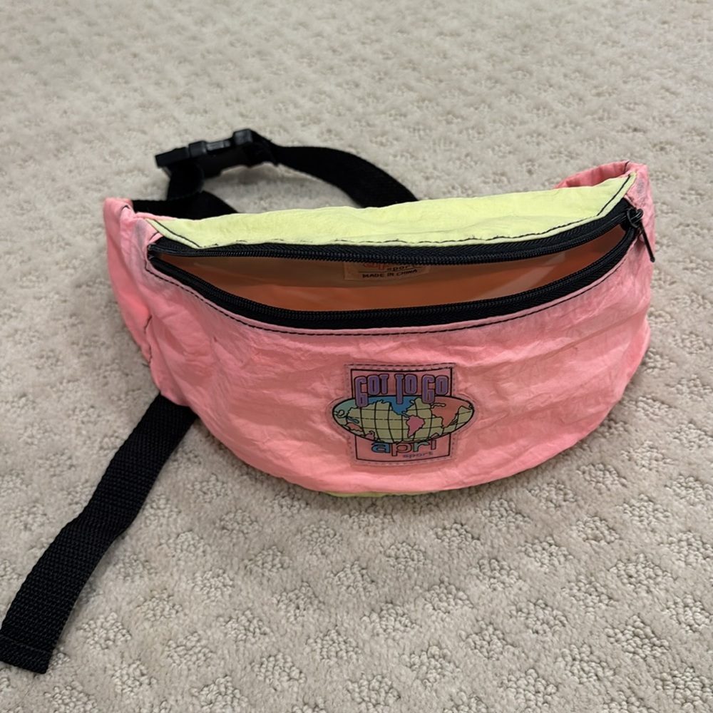 Apri Sport Pink and Yellow Retro Fanny Pack